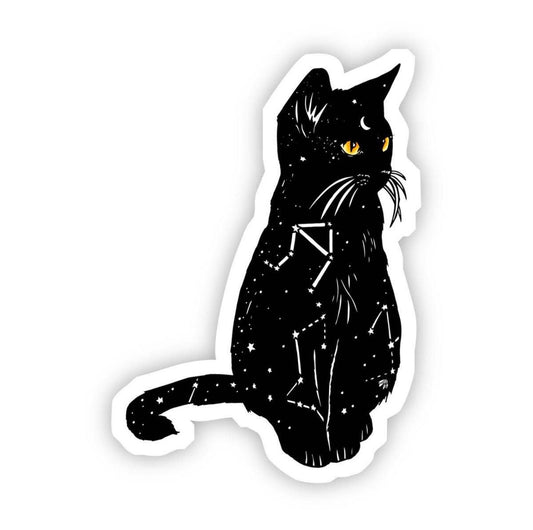 Black Astro Cat Sticker